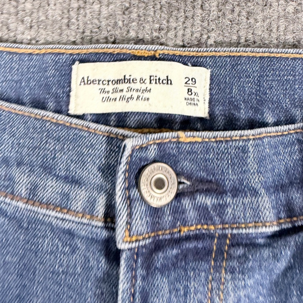 Abercrombie & Fitch Slim Straight Ultra High Rise Jeans Blue Size 29/8L - Picture 7 of 11